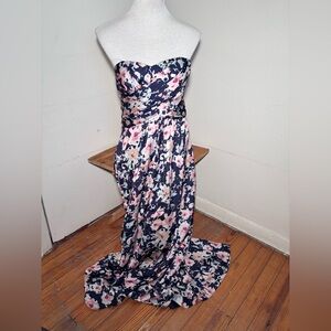 Dove & Dahlia Weddington Way Floral Strapless Maxi Dress